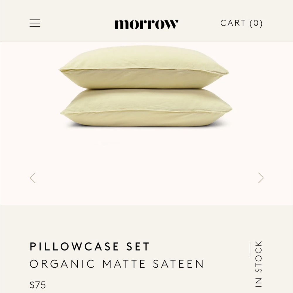Organic Matte Sateen Pillowcase Set of 4- Limon